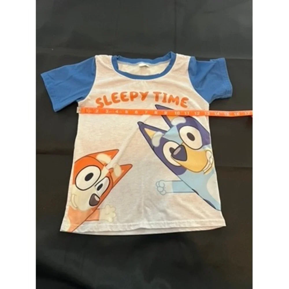 Bluey Bingo Sleepy Time Pajama‎ Set Boys Girls Blue Grey Shorts Tee 2PC